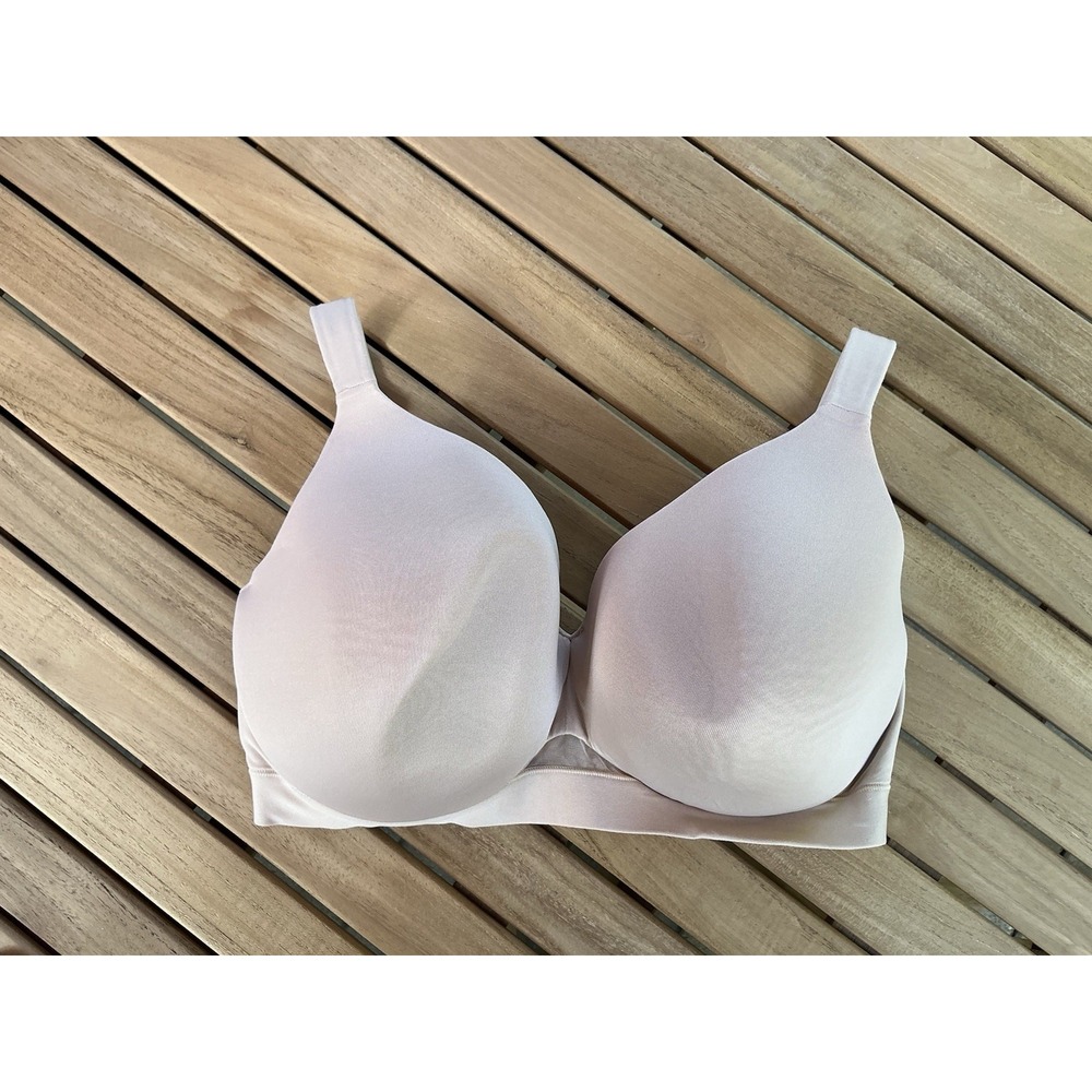 Cacique Lightly Lined Full Coverage No-Wire Bra Size 38G Beige EUC